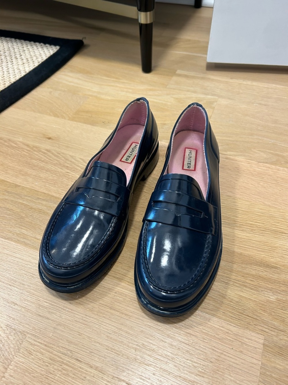 Hunter Navy Rain Loafers